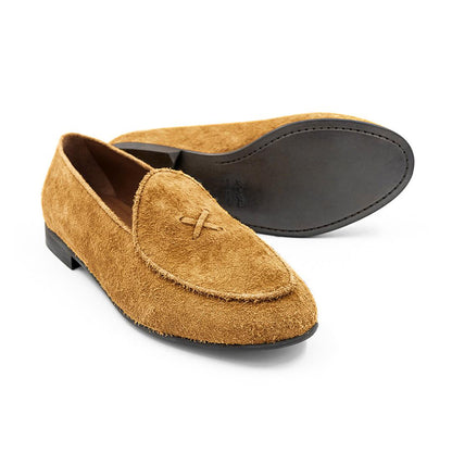 Men's Tan Textured Suede Milano Loafer Men's Footwear by Del Toro Shoes – Don't Panic Shoes