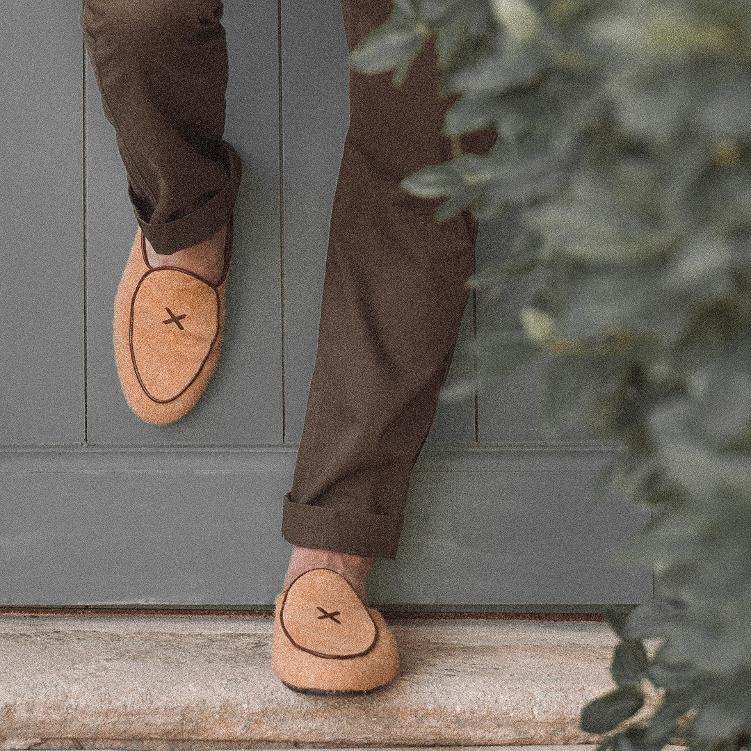 Men's Tan Textured Suede Milano Mule Men's Footwear by Del Toro Shoes – Don't Panic Shoes