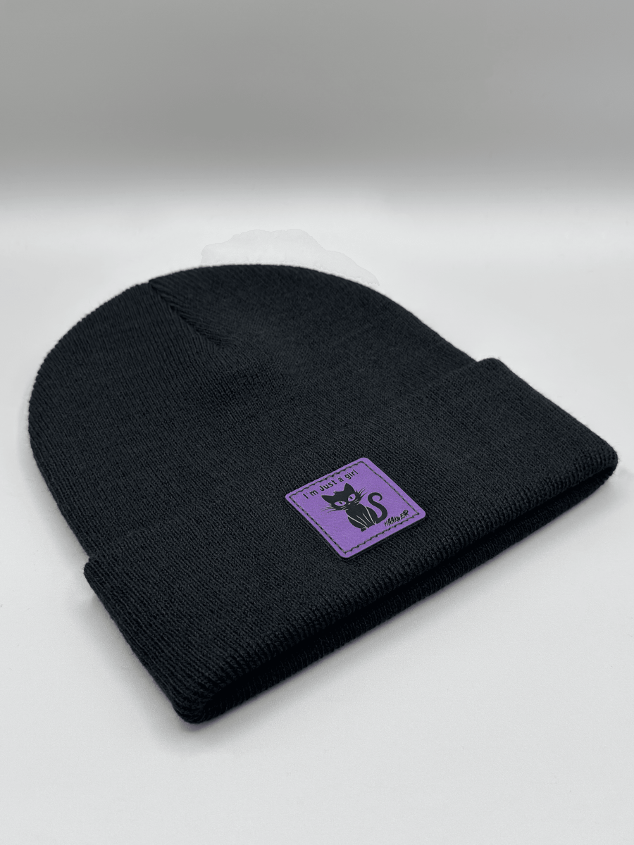 Meowgical Im Just A Girl Cat Beanie Halloween Knit Beanie by Haakwear Usa – Don't Panic Shoes