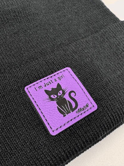 Meowgical Im Just A Girl Cat Beanie Halloween Knit Beanie by Haakwear Usa – Don't Panic Shoes