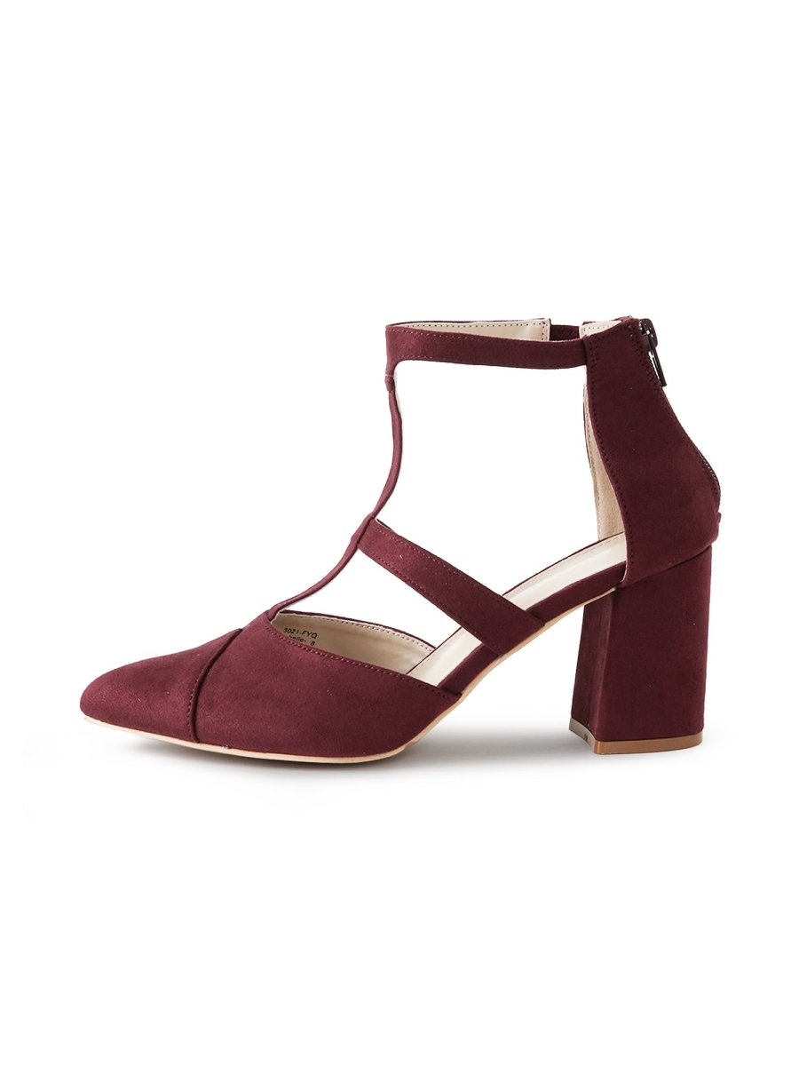 Michelle | Burgundy Heels by J.Adams – Don't Panic Shoes