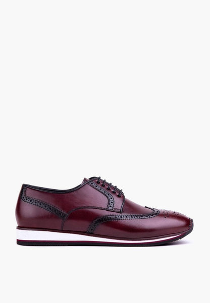 Milan Derby Sneaker Burgundy Leather Brogue Detailing MEN SHOES by Sepol Shoes – Don't Panic Shoes