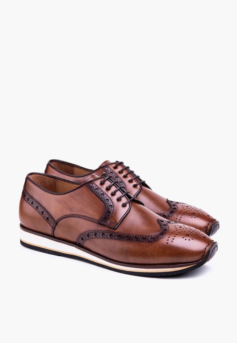 Milan Derby Sneaker Leather Cognac Classic Dress Comfort Men Shoes by Sepol Shoes – Don't Panic Shoes