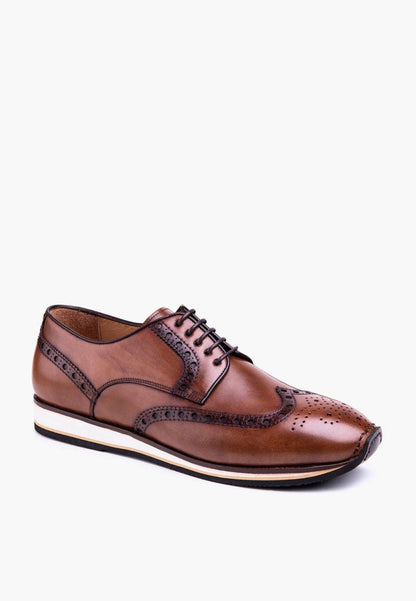 Milan Derby Sneaker Leather Cognac Classic Dress Comfort Men Shoes by Sepol Shoes – Don't Panic Shoes