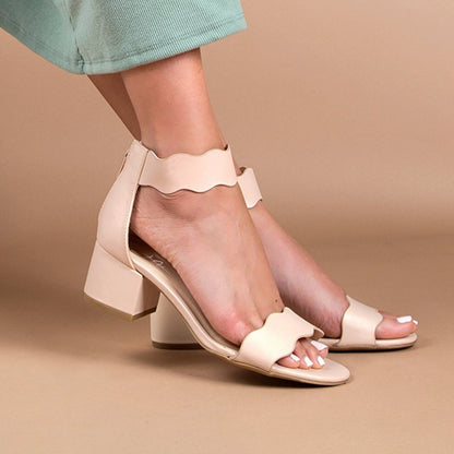 Mimi | Beige Sandals by J.Adams – Don't Panic Shoes