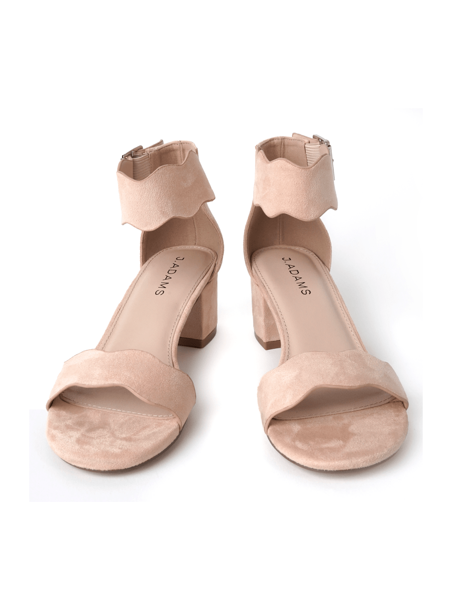 Mimi | Blush Suede Sandals by J.Adams – Don't Panic Shoes