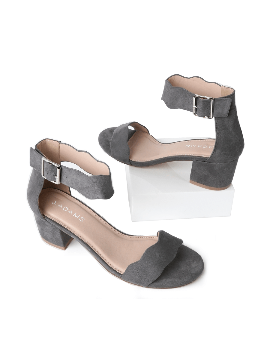 Mimi | Grey Suede Sandals by J.Adams – Don't Panic Shoes