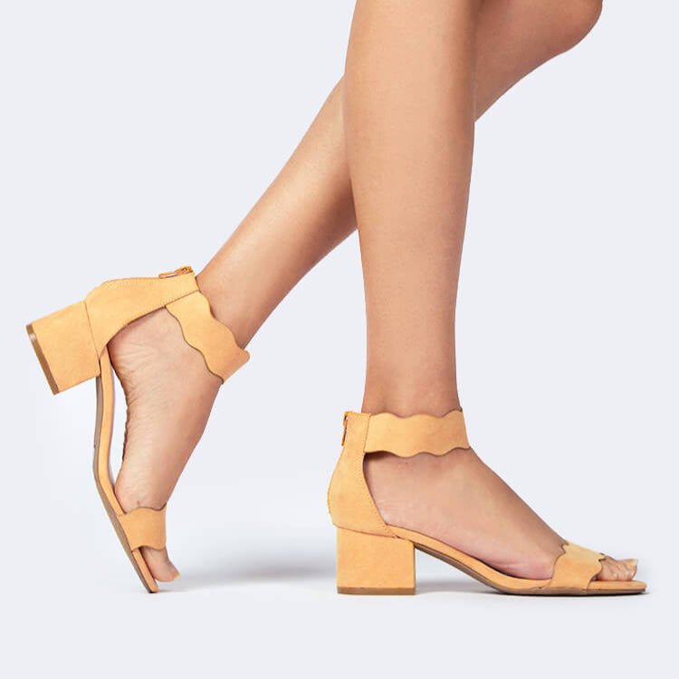 Mimi | Marigold Suede Sandals by J.Adams – Don't Panic Shoes