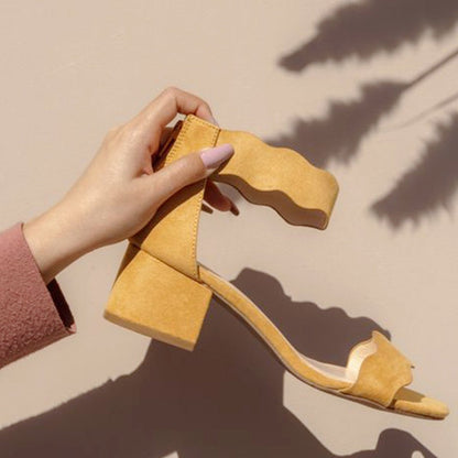Mimi | Marigold Suede Sandals by J.Adams – Don't Panic Shoes