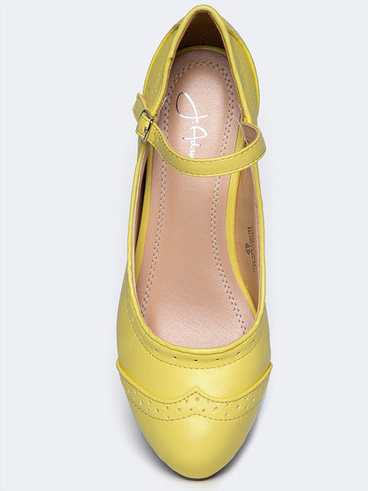 Minnie | Yellow Wedges by J.Adams – Don't Panic Shoes