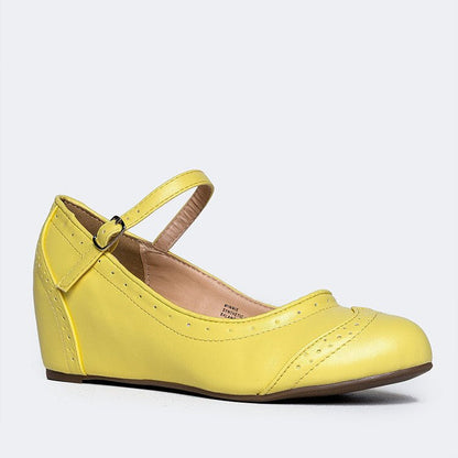 Minnie | Yellow Wedges by J.Adams – Don't Panic Shoes
