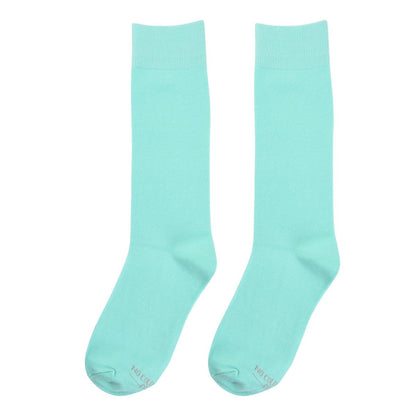 Mint Solid Socks Crew Length Soft Comfortable Everyday Casual Athletic Ankle And Crew Styles Socks by No Cold Feet – Don't Panic Shoes