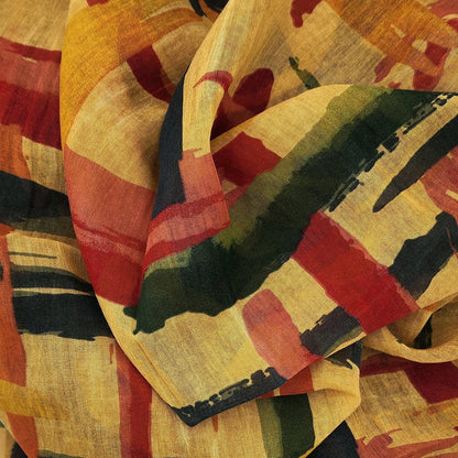 Miró 71 Art Inspired Print Bamboo Fiber Mustard Yellow Bamboo Scarves by Mar Soreli – Don't Panic Shoes