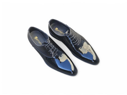 Mix Media Patent Leather Oxford Patent Leather Ks479 - 611p Shoes by Carrucci Shoes – Don't Panic Shoes