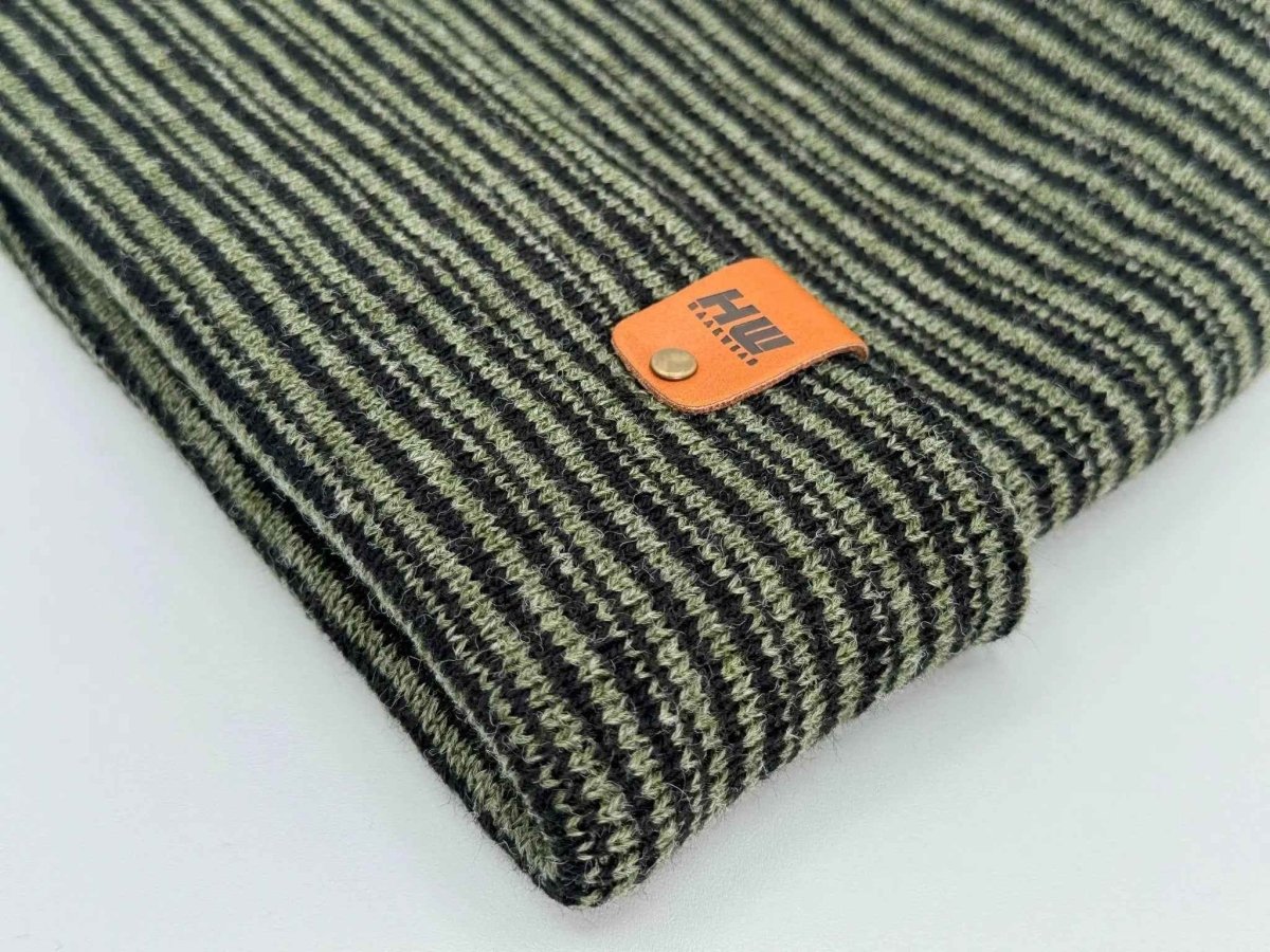 Modern H - Stitch Contrast Cuffed Beanie Unisex Made In Usa Beanie by Haakwear Usa – Don't Panic Shoes