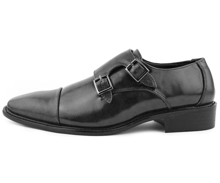 Buy Bolano Bancroft Black Men'S Double Monk Strap Leather Shoes - Monk Straps from Don’t Panic Shoes | Best Prices & Fast Shipping