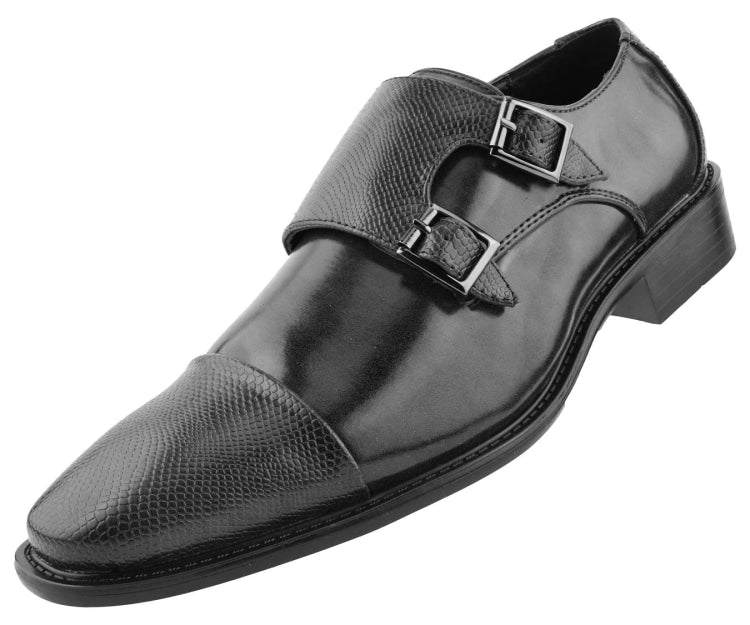 Buy Bolano Bancroft Black Men'S Double Monk Strap Leather Shoes - Monk Straps from Don’t Panic Shoes | Best Prices & Fast Shipping