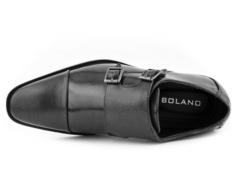 Buy Bolano Bancroft Black Men'S Double Monk Strap Leather Shoes - Monk Straps from Don’t Panic Shoes | Best Prices & Fast Shipping