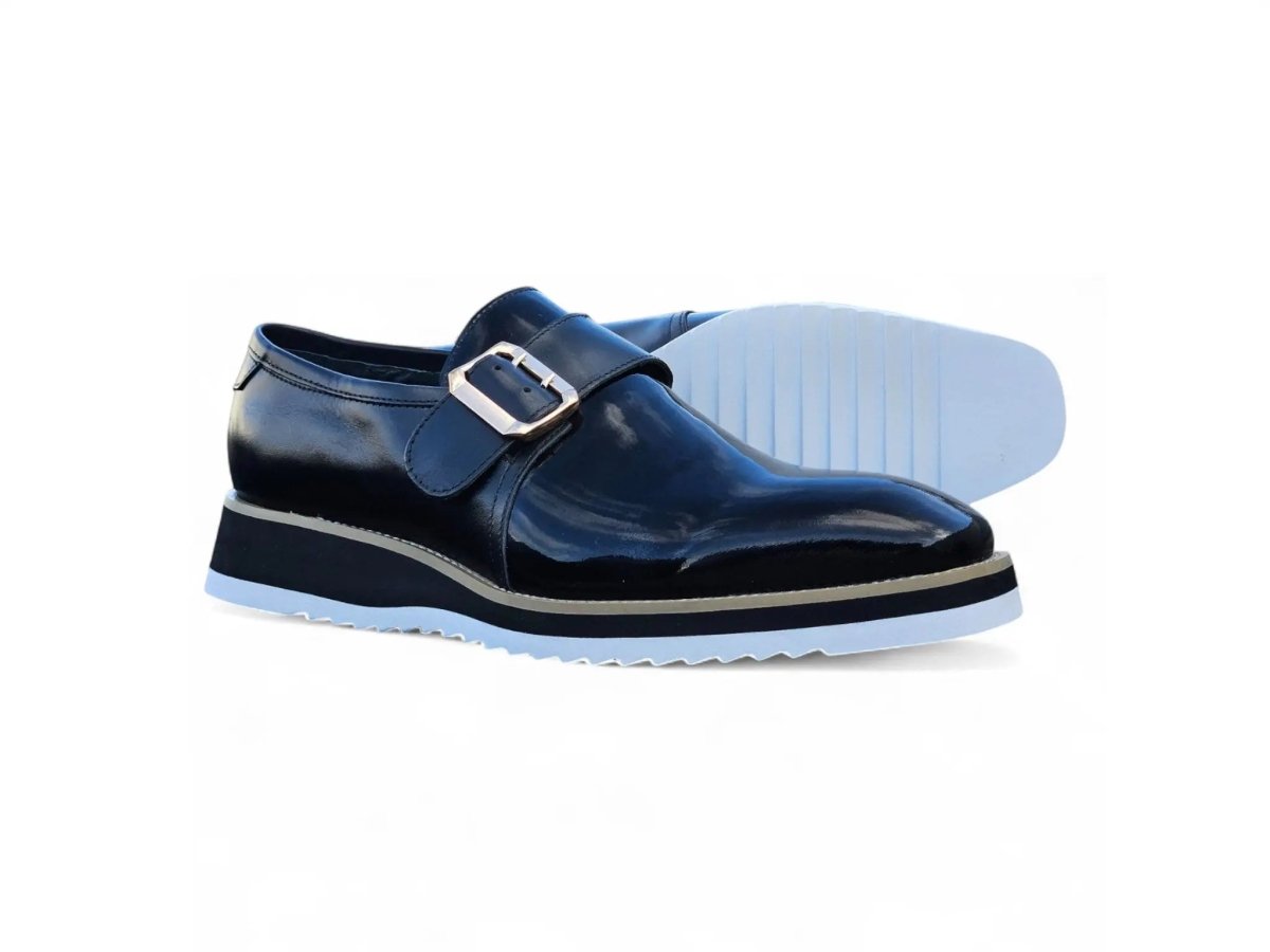 Monkstrap Slip On Classic Leather Patent Ks515 - 38p Shoes by Carrucci Shoes – Don't Panic Shoes