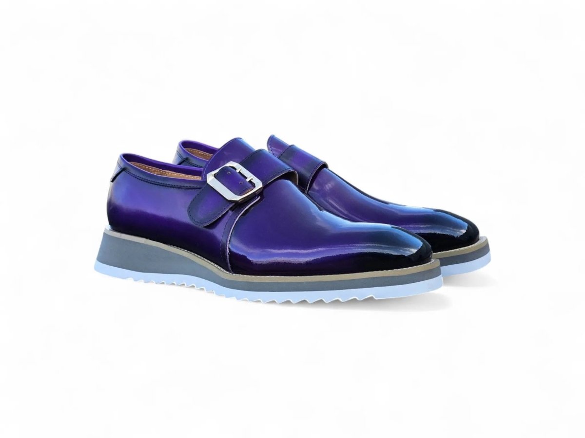 Monkstrap Slip On Classic Leather Patent Ks515 - 38p Shoes by Carrucci Shoes – Don't Panic Shoes
