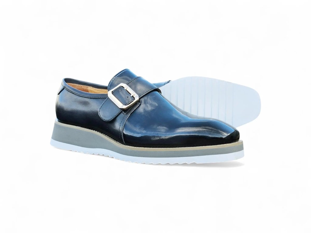 Monkstrap Slip On Classic Leather Patent Ks515 - 38p Shoes by Carrucci Shoes – Don't Panic Shoes