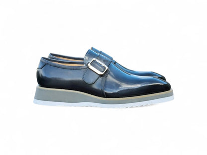 Monkstrap Slip On Classic Leather Patent Ks515 - 38p Shoes by Carrucci Shoes – Don't Panic Shoes