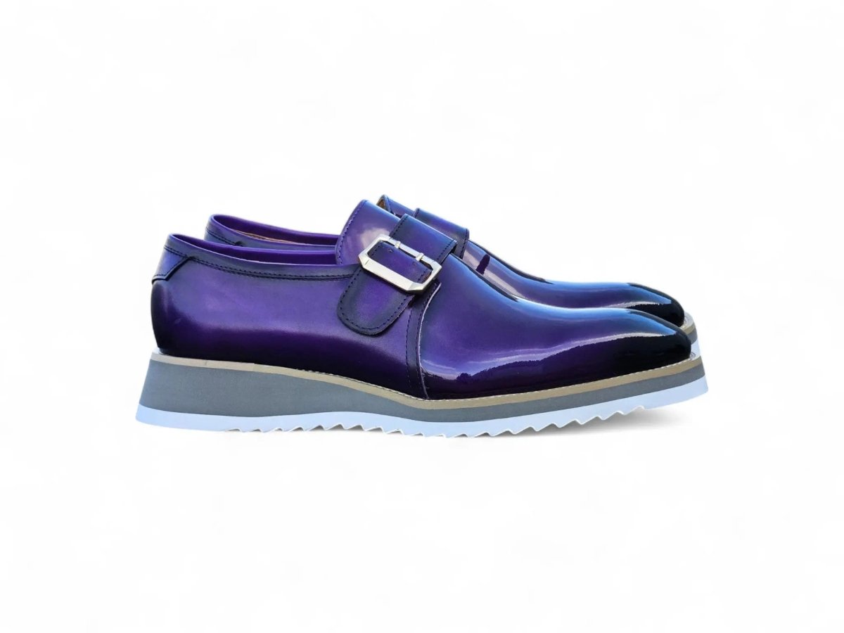 Monkstrap Slip On Classic Leather Patent Ks515 - 38p Shoes by Carrucci Shoes – Don't Panic Shoes