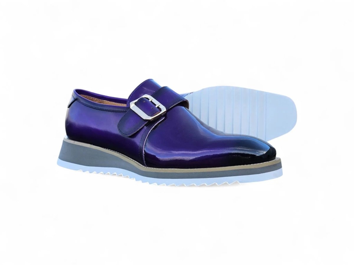 Monkstrap Slip On Classic Leather Patent Ks515 - 38p Shoes by Carrucci Shoes – Don't Panic Shoes