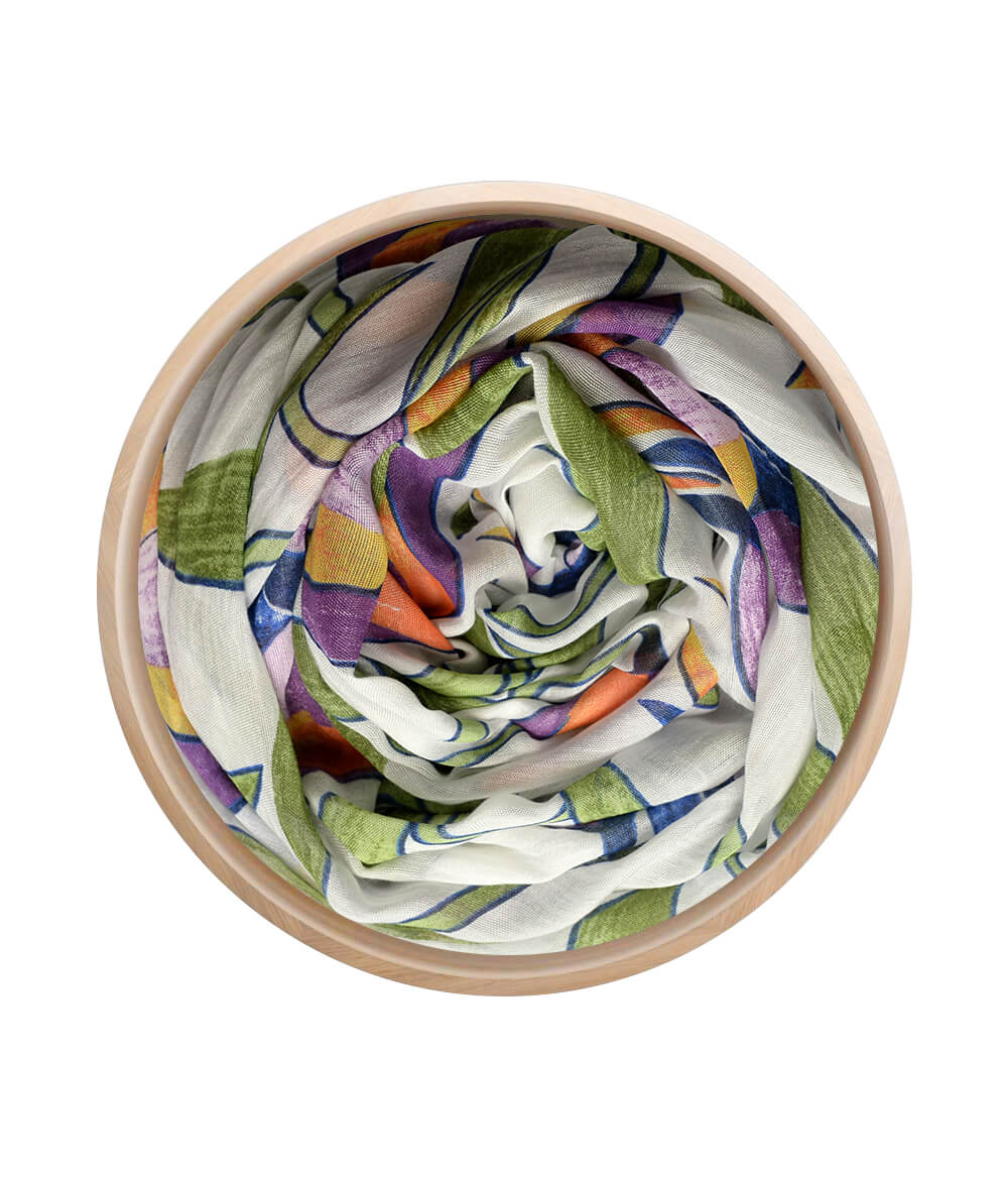 Mucha 50 Bamboo Fiber Off White Fabric Art Inspired Bamboo Scarves by Mar Soreli – Don't Panic Shoes