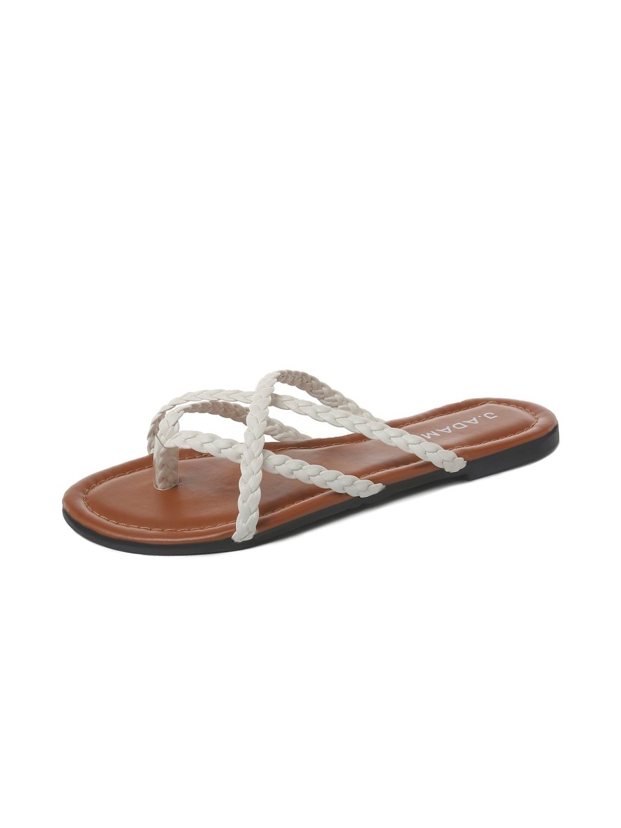 Natalie | White Sandals by J.Adams – Don't Panic Shoes