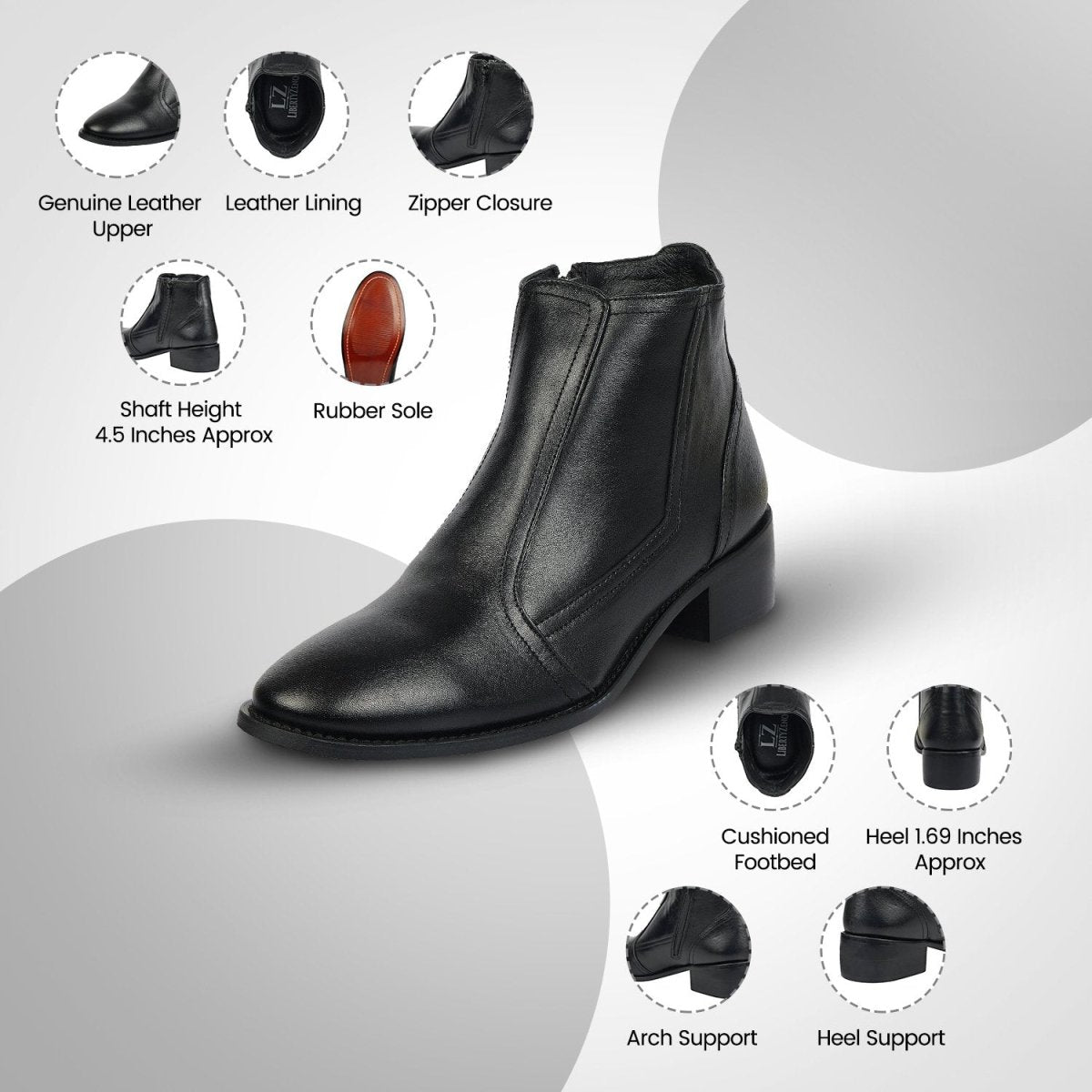 Natty Leather Ankle Length Women Boots Boots by Libertyzeno – Don't Panic Shoes