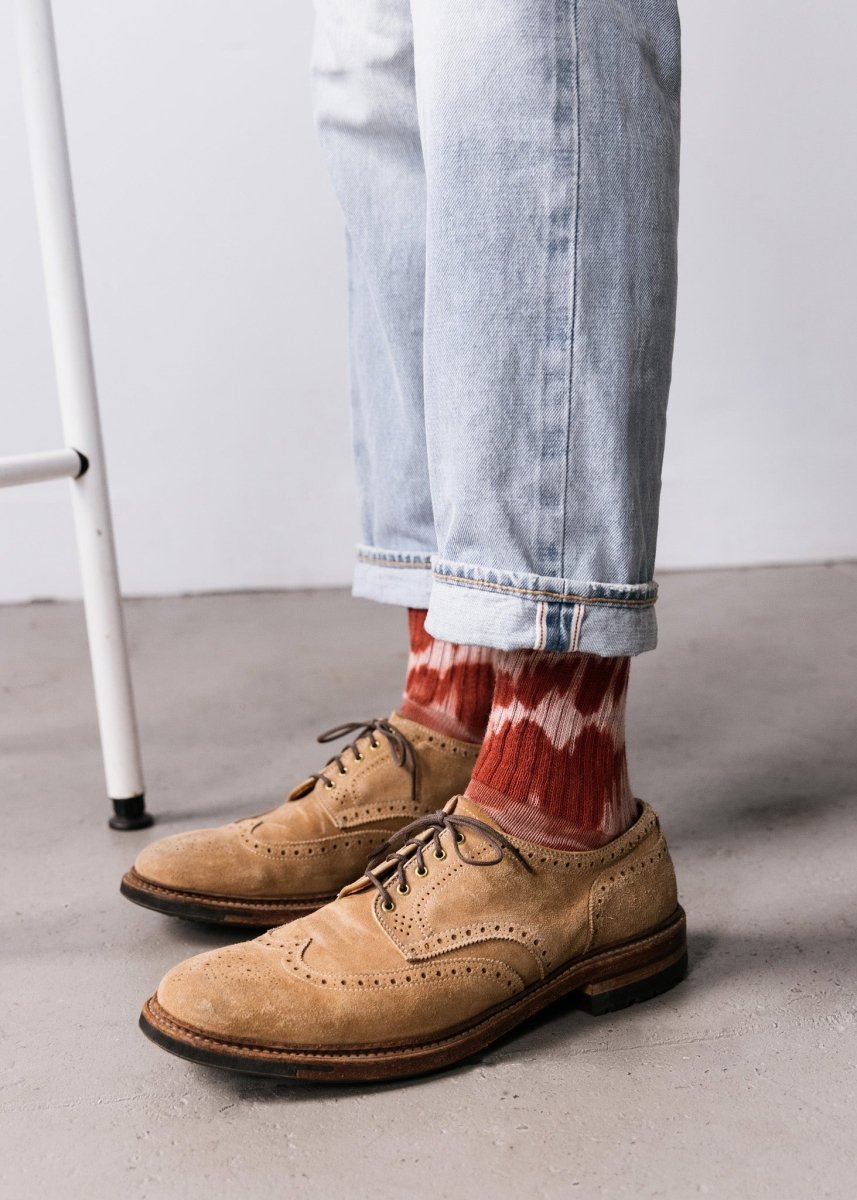 Natural - Dyed Retro Crew Socks by American Trench – Don't Panic Shoes