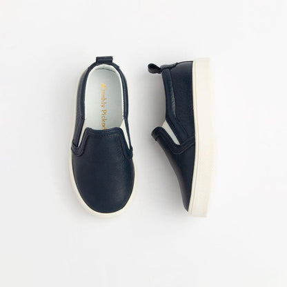 Navy Classic Slip On Kids - Slip - On Sneaker by Freshly Picked – Don't Panic Shoes