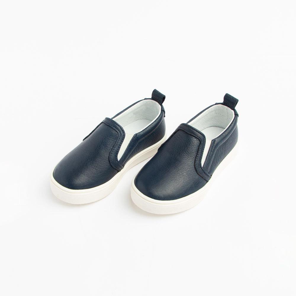 Navy Classic Slip On Kids - Slip - On Sneaker by Freshly Picked – Don't Panic Shoes