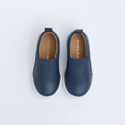 Navy Slip - On Sneaker Kids - Slip - On Sneaker by Freshly Picked – Don't Panic Shoes