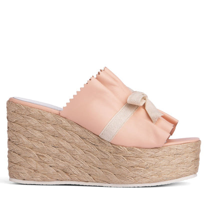 Noelle Women's Leather Wedge Sandal Rope Platform Cushioned Heels by Beautiisoles – Don't Panic Shoes