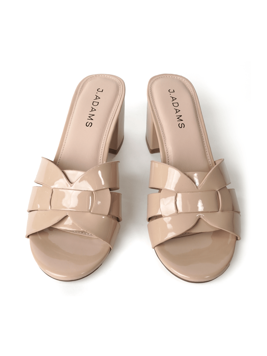 Nori | Beige Patent Sandals by J.Adams – Don't Panic Shoes