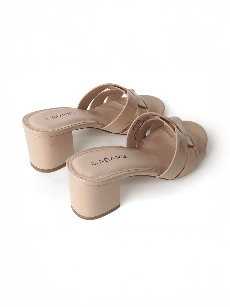 Nori | Beige Patent Sandals by J.Adams – Don't Panic Shoes