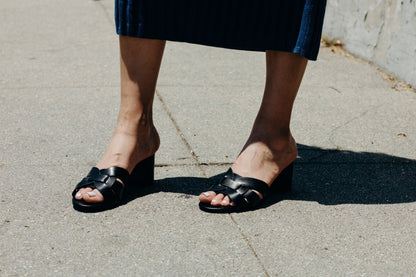 Nori | Black Sandals by J.Adams – Don't Panic Shoes