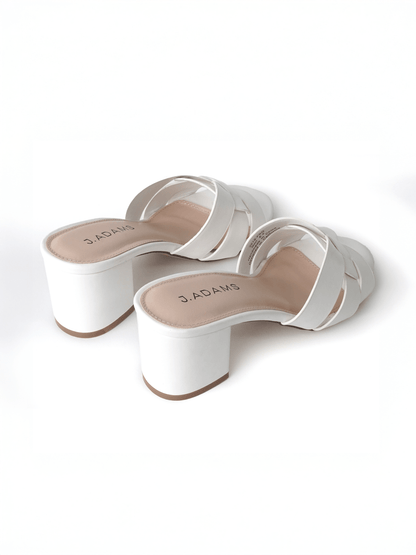 Nori | White Sandals by J.Adams – Don't Panic Shoes