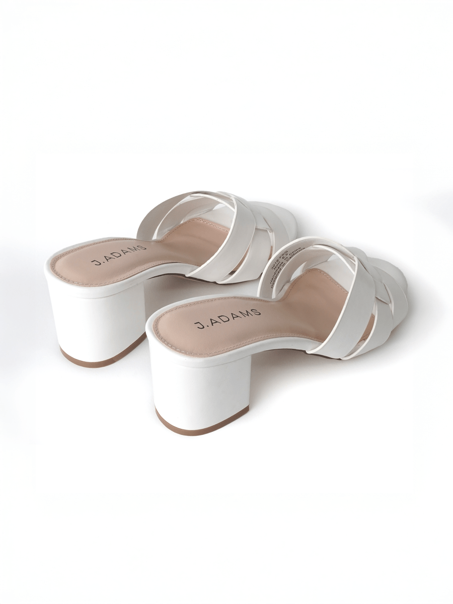 Nori | White Sandals by J.Adams – Don't Panic Shoes