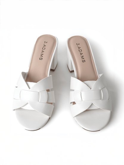 Nori | White Sandals by J.Adams – Don't Panic Shoes