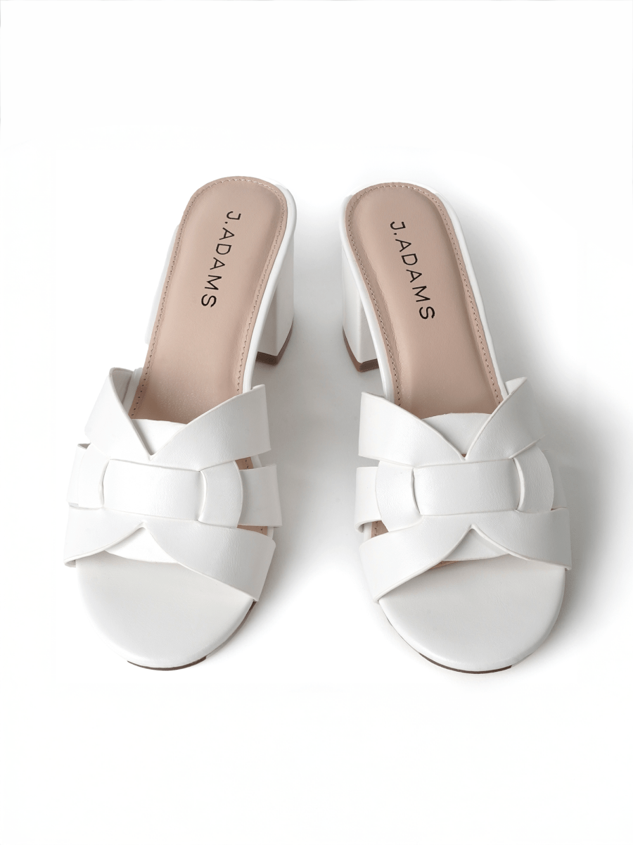 Nori | White Sandals by J.Adams – Don't Panic Shoes