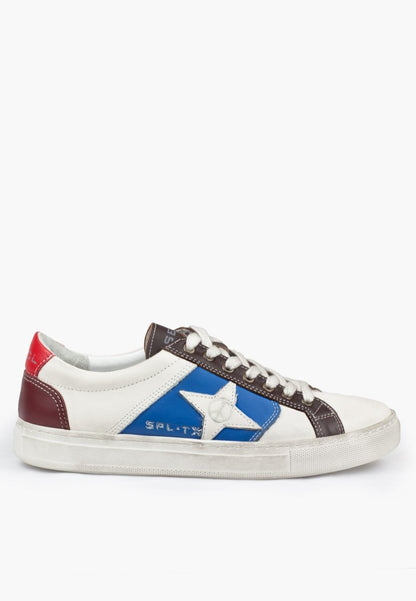 Northbound DiStressed Sneaker Men’s Leather White Blue MEN SHOES by Sepol Shoes – Don't Panic Shoes