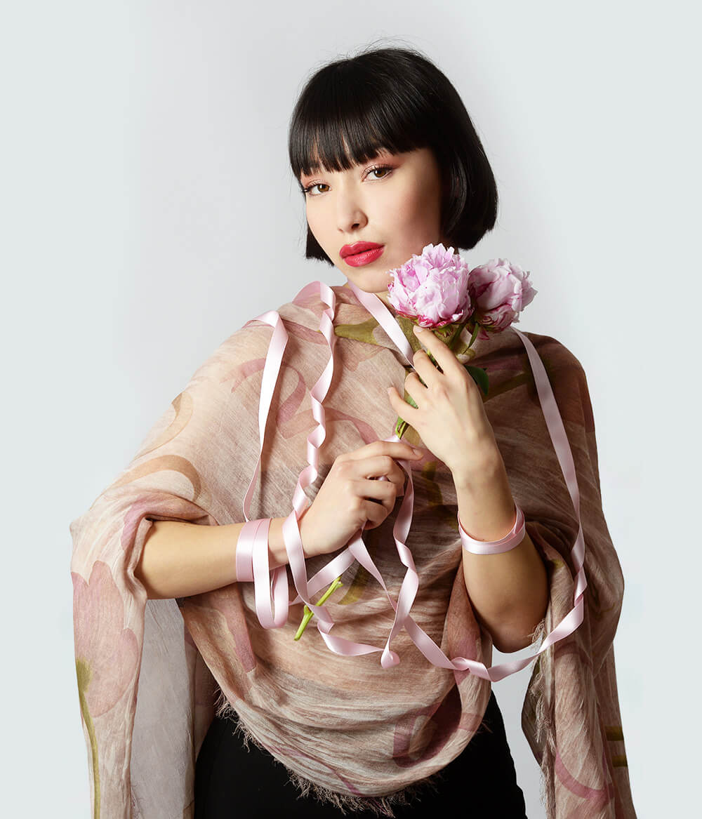 O’Keeffe Off White Bamboo Fiber Art Print Florence 50 Bamboo Scarves by Mar Soreli – Don't Panic Shoes