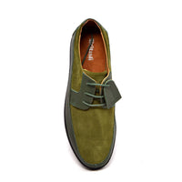 Thumbnail for British Walkers Westminster Vintage Bally Style Men's Olive Green Leather and Suede Low Top Sneakers