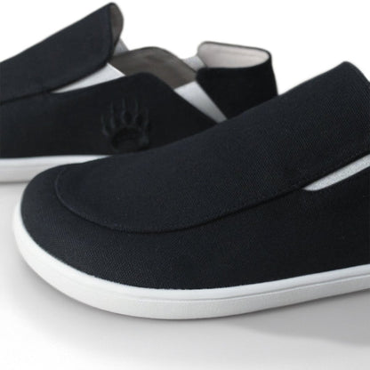 Oso Cg2 Canvas Black White Zero Drop Slip On Wide Toe Shoe Shoe by Bearfoot – Don't Panic Shoes