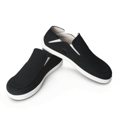 Oso Cg2 Canvas Black White Zero Drop Slip On Wide Toe Shoe Shoe by Bearfoot – Don't Panic Shoes