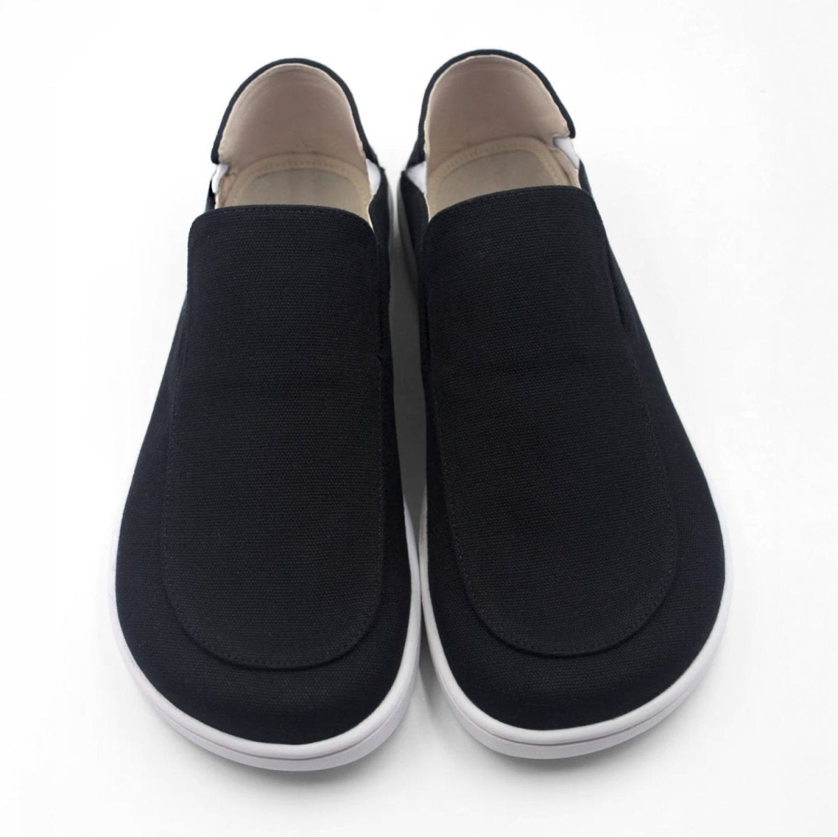 Oso Cg2 Canvas Black White Zero Drop Slip On Wide Toe Shoe Shoe by Bearfoot – Don't Panic Shoes
