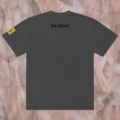 "DAVINCI" unisex Oversized graphic print faded t-shirt